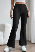Basic Bae Full Size Ribbed High Waist Flare Pants for Women-0