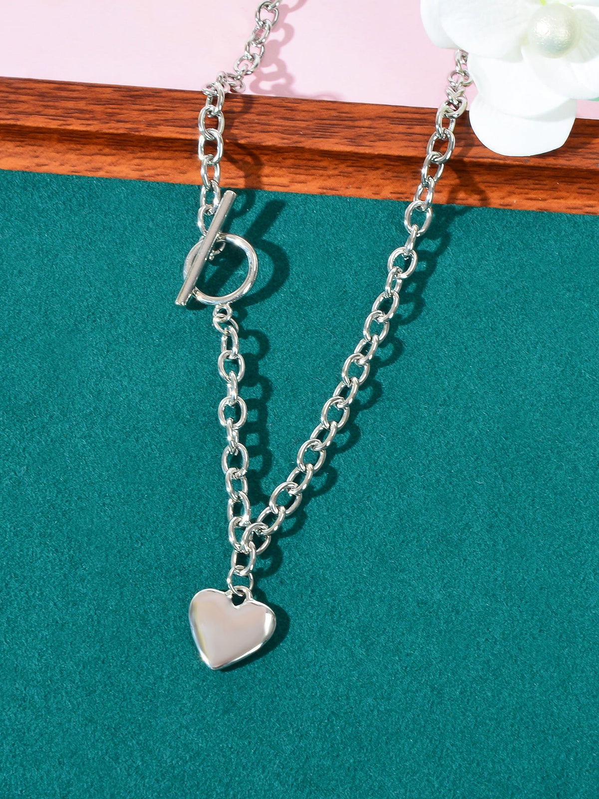 Heart-Shaped Pendant Multi-Charm Necklace Versatile Love Collection Jewellery