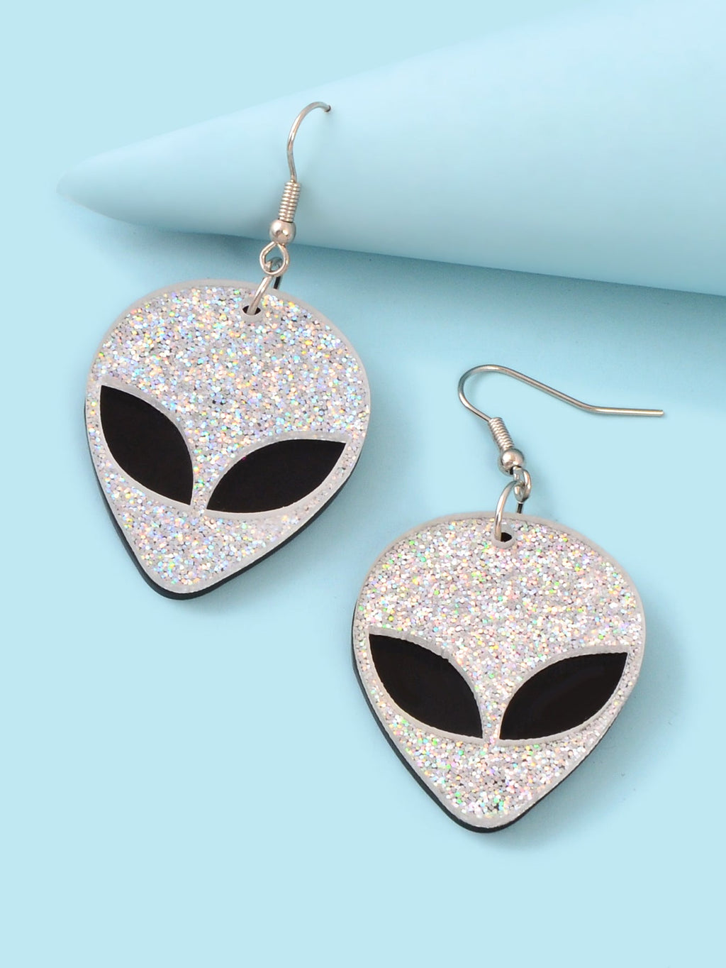 Acrylic UFO Alien Outer Space Superman Dangling Drop Earrings Funky Jewellery