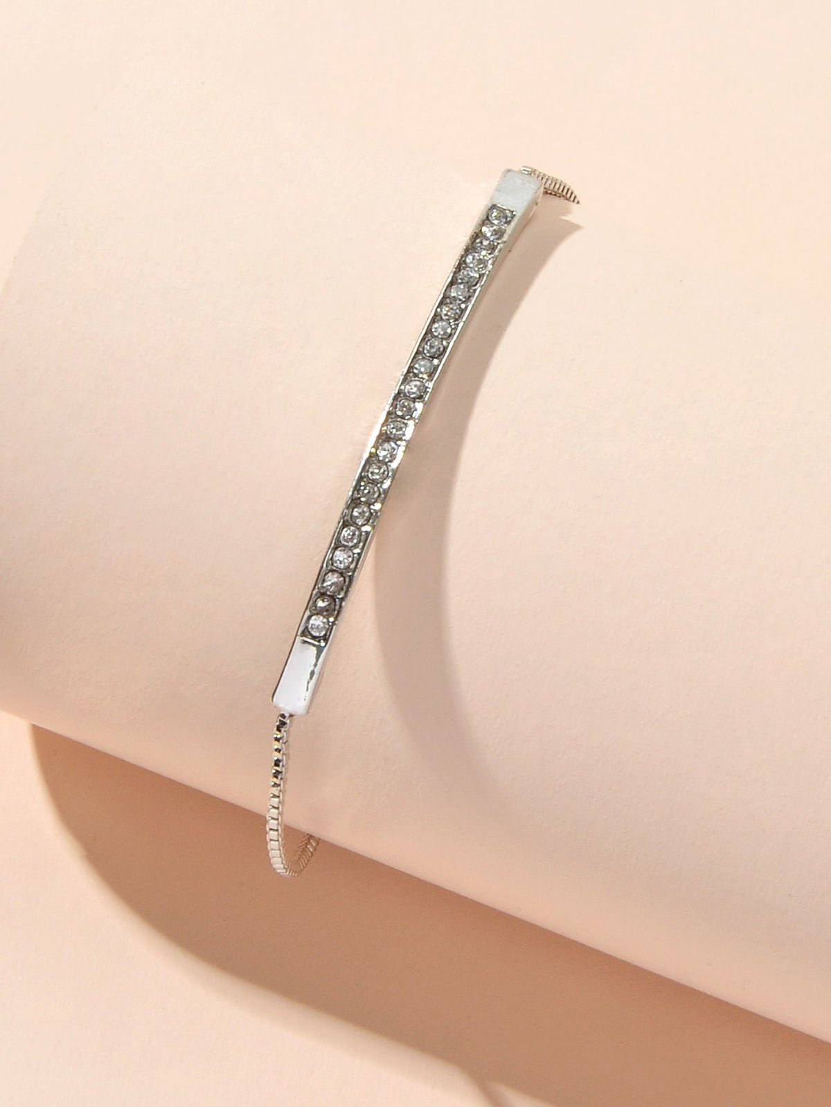 Ladies Jewellery Rhinestone Gold Silver Chain Strip Charm Adjustable Bracelet