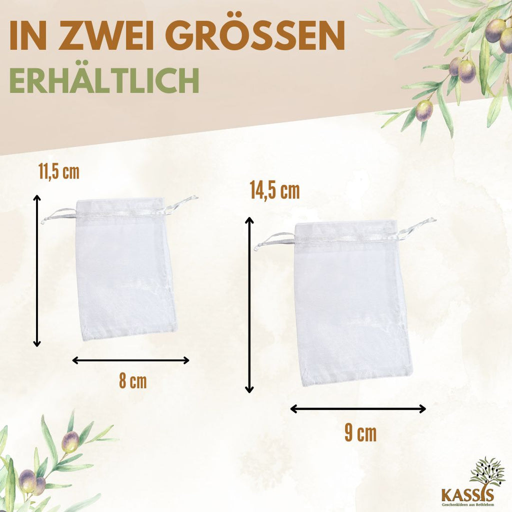 10 organza bags - white