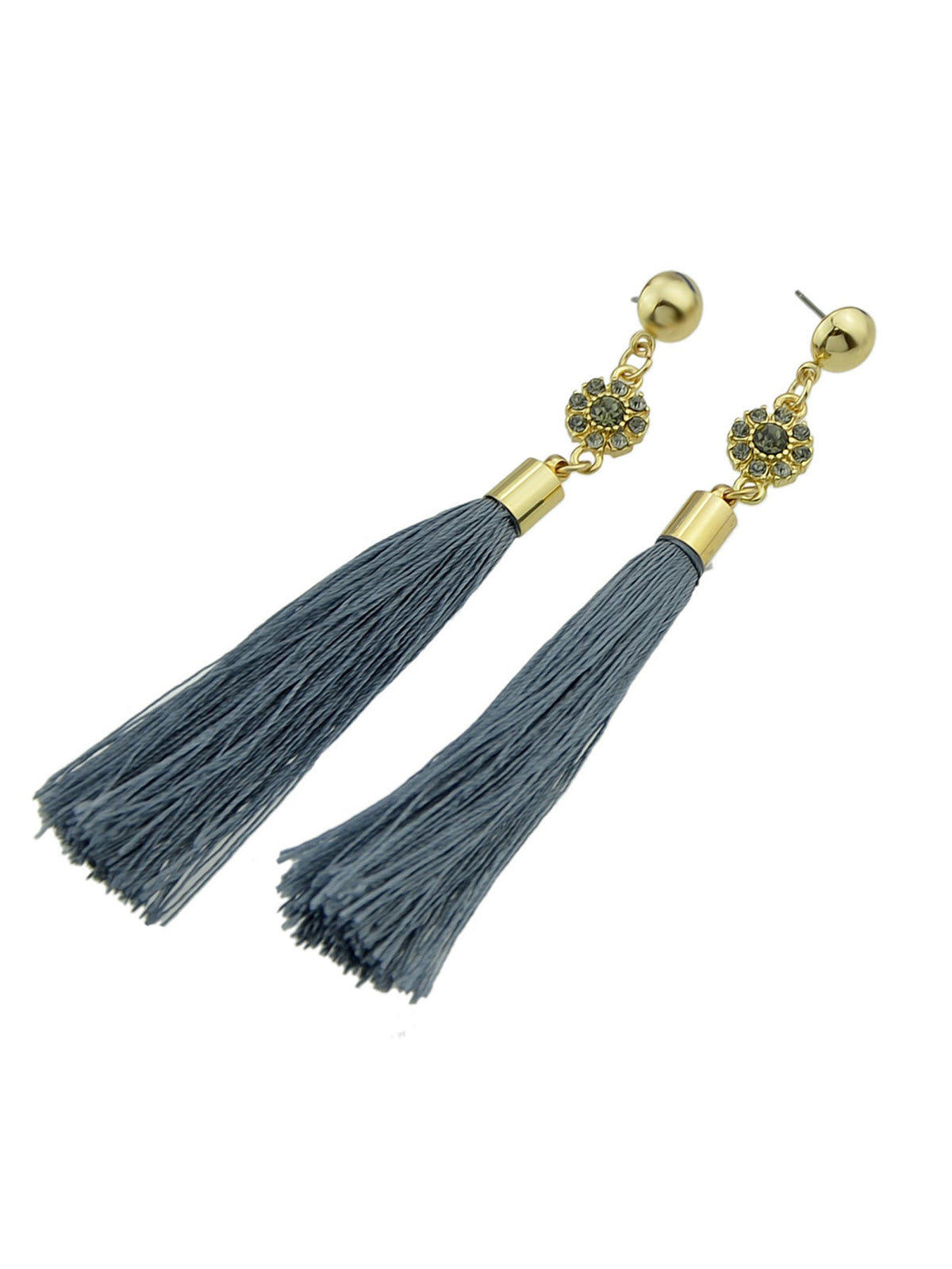 Ethnic Traditional Jewellery Rhinestone Flower Tassel Long Dangle Earrings Gift