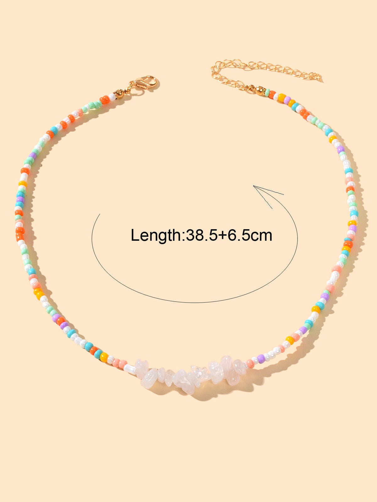 Boho Jewellery Handmade Beads Chain Irregular Transparent Resin Collar Necklace