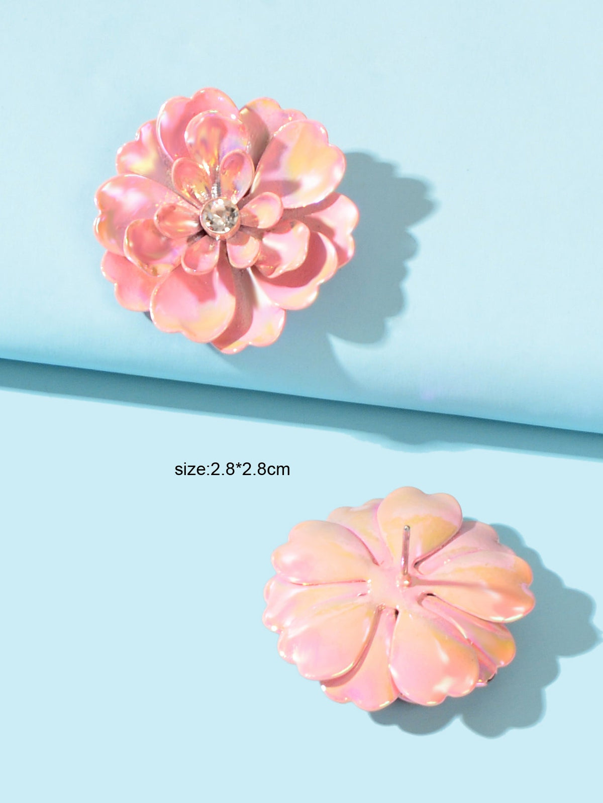 Sweet Elegant Pink Blooming Flower Daisy Stud Earrings Gifts Present Valentines