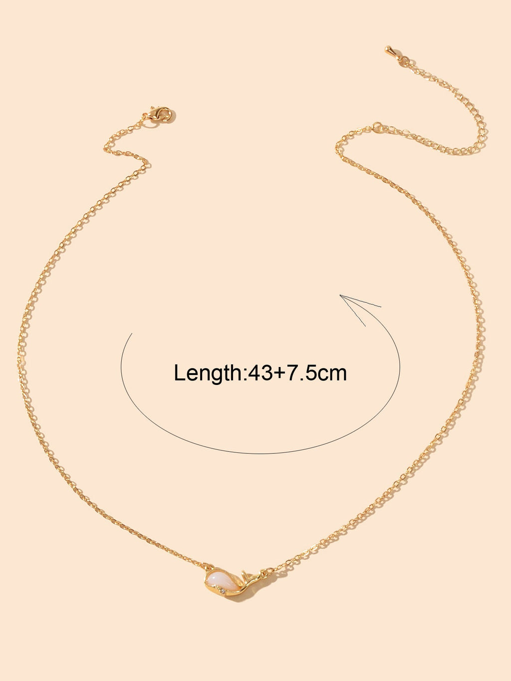 Exquisite Women Accessories Gold Chain Opal Dolphin Charm Necklace Gift Jewelry