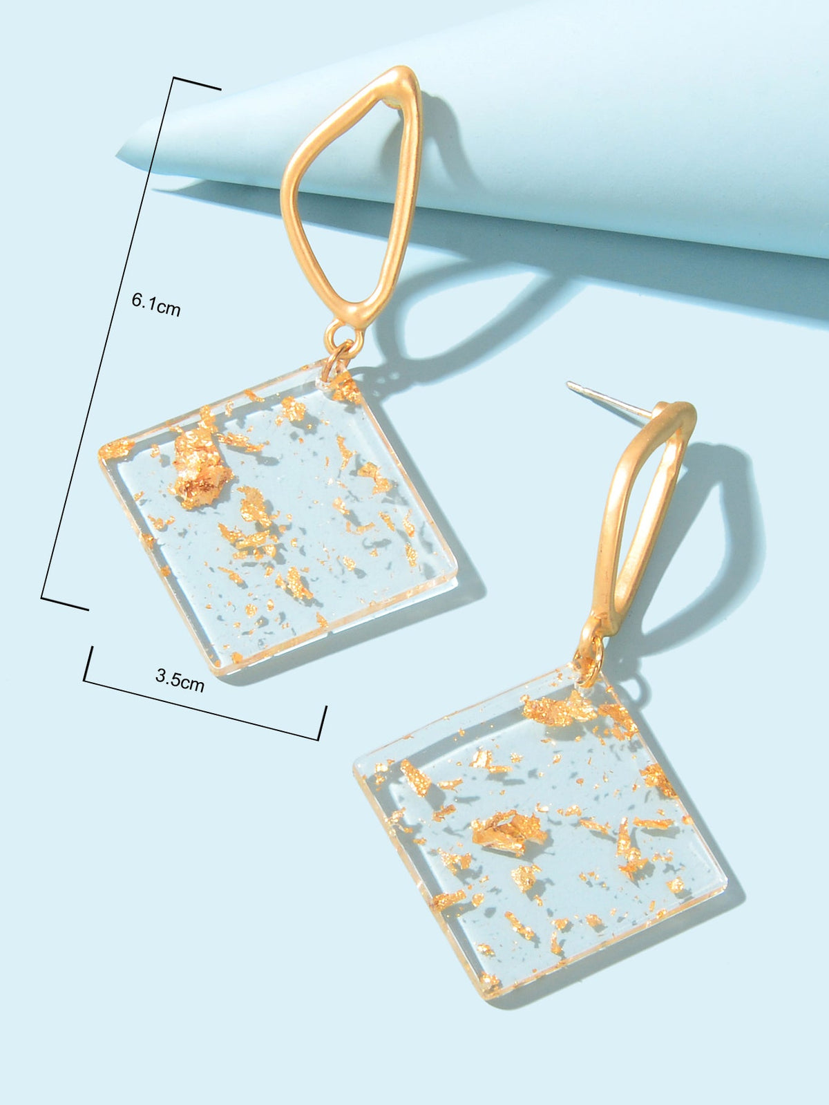 Transparent Statement Resin Geometric Dangle Earrings Girl Lightweight Jewellery