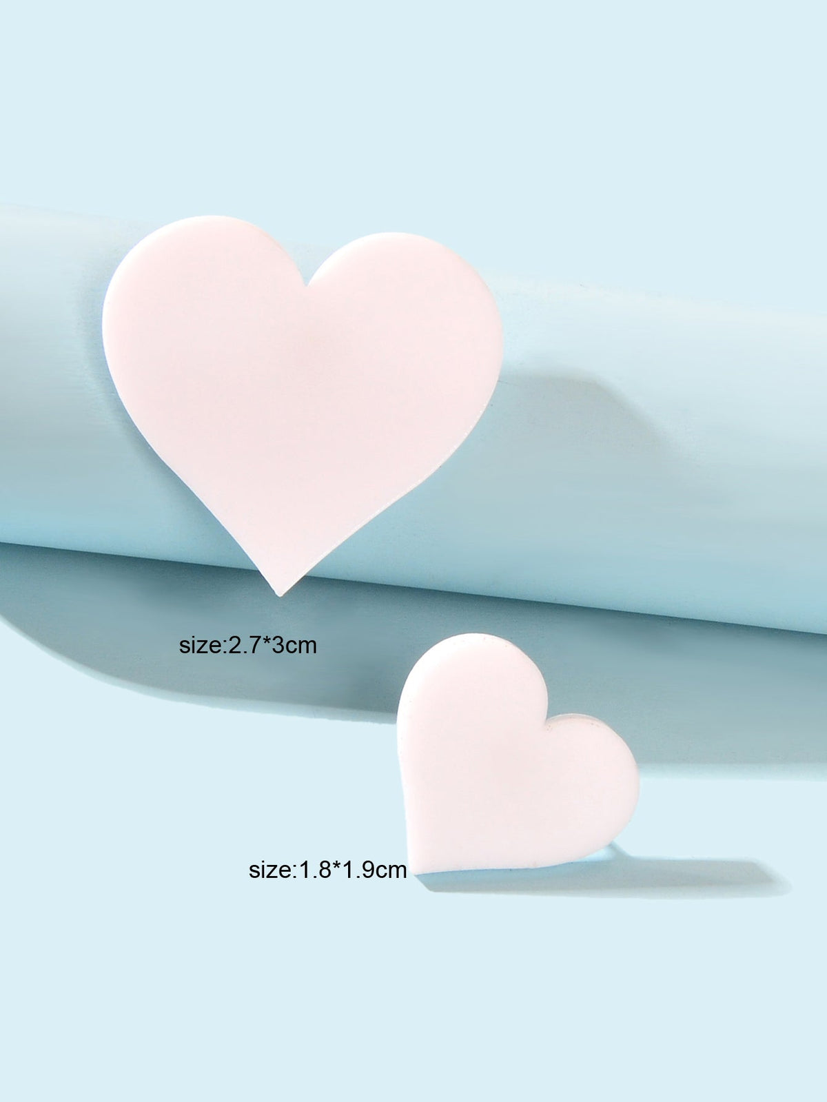 Asymmetrical Design Jewellery Small Big Resin Red White Love Heart Stud Earrings
