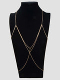Sexy Bikini Beach Gold Chain Body Chain Layered Chest Harness Belly Body Jewelry
