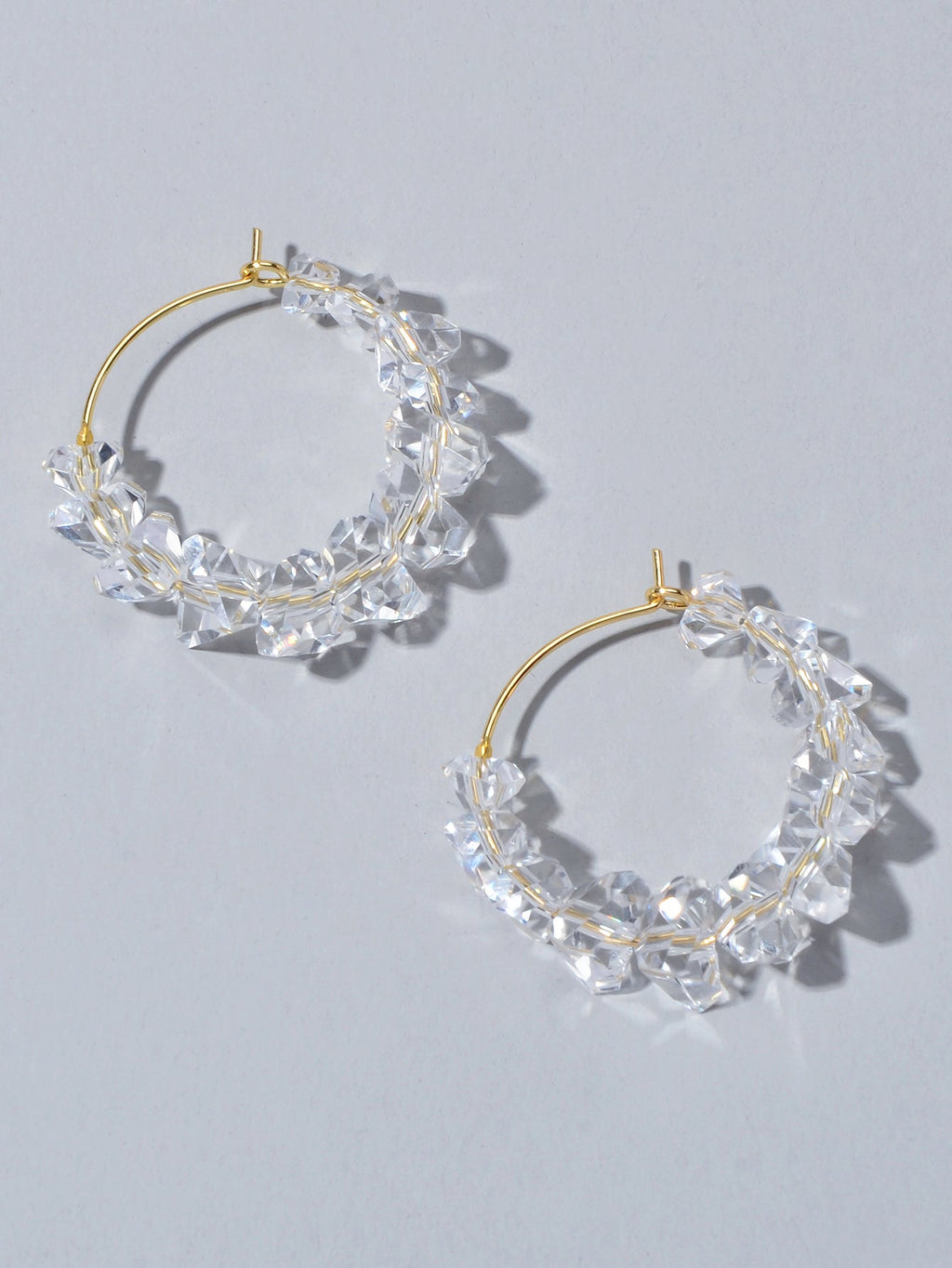 Ladies Jewellery Transparent Acrylic Beads Hoop Dangle Earrings Party Decoration