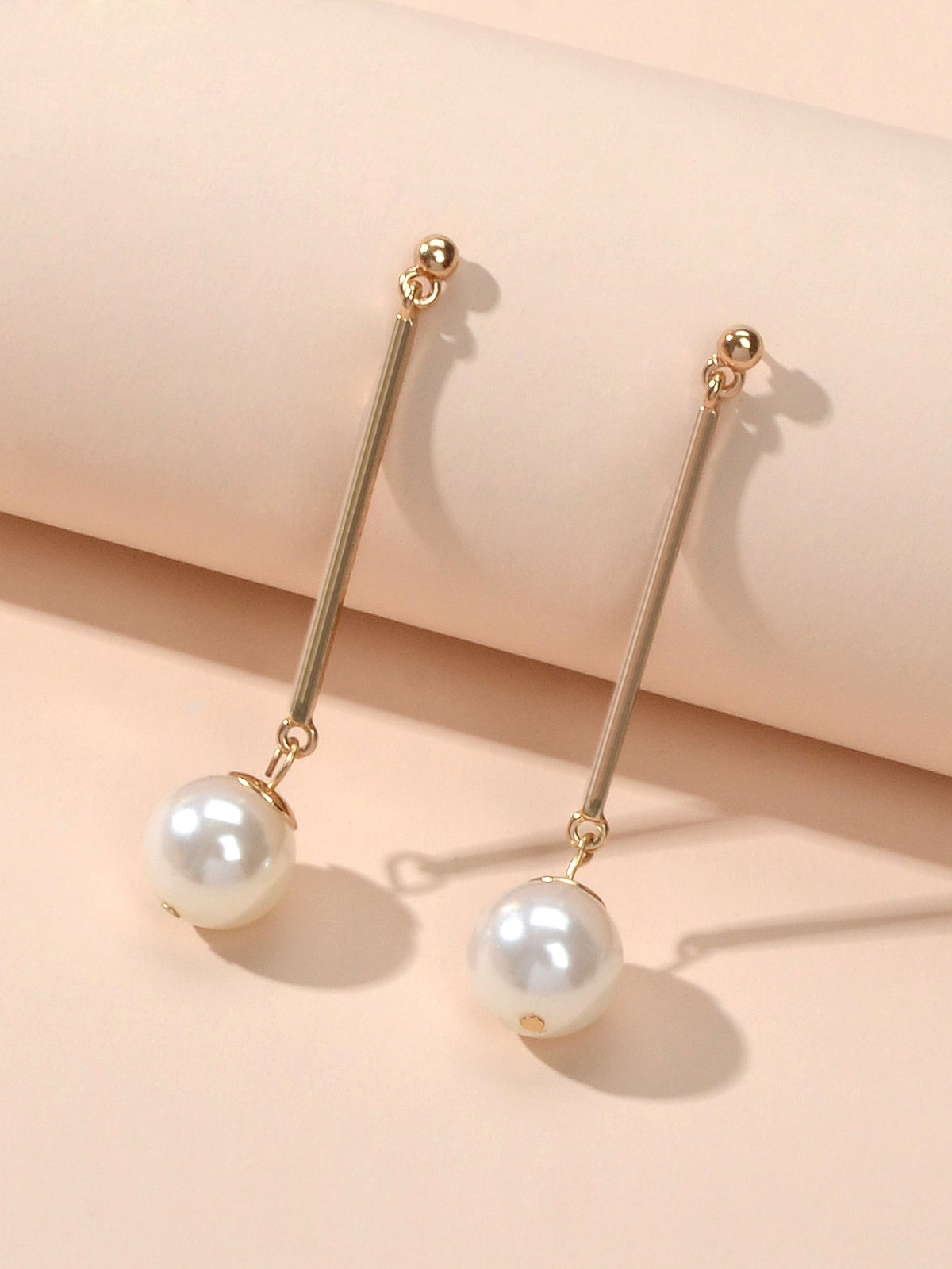 Wedding Engagement Gift Jewellery Gold Bar Pearl Charm Pendant Earrings Women - Earrings at Dealshubindia