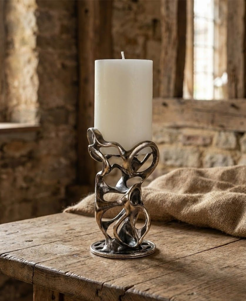 Swirl Sculptural Pillar Candle Holder-0