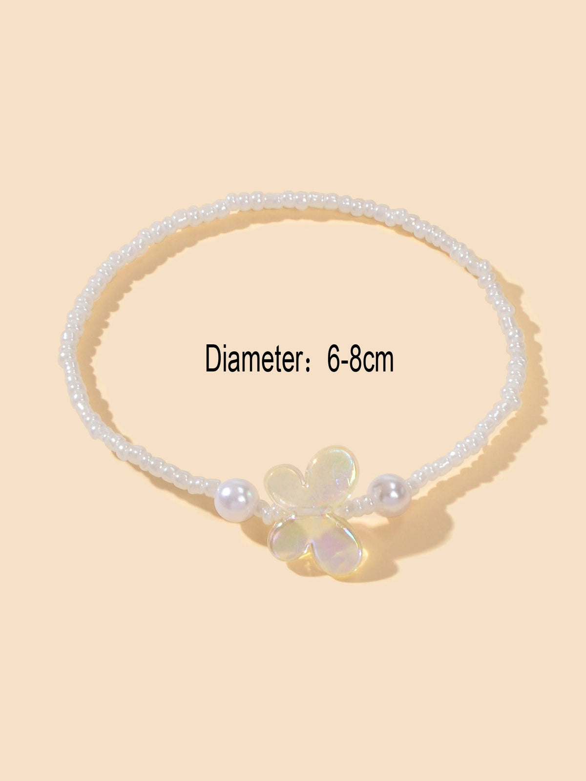 Ladies Jewellery Butterfly Decor Pearl Beads Retro Style Elastic Bracelet Bangle