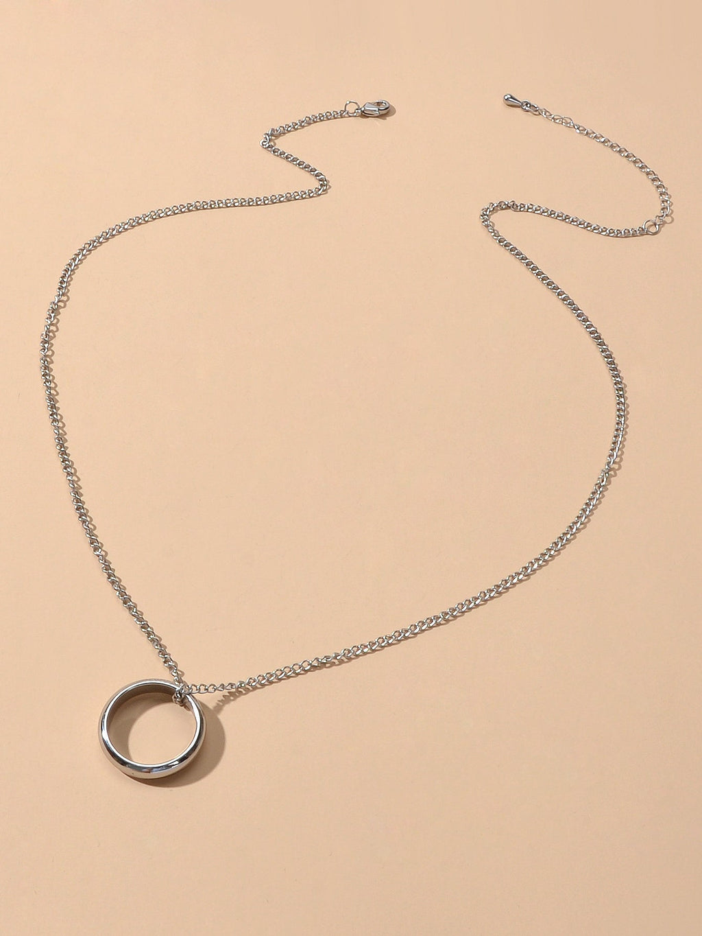 Ladies Jewellery Silver Chain Circle Charm Necklace Wholesale Price Accessories