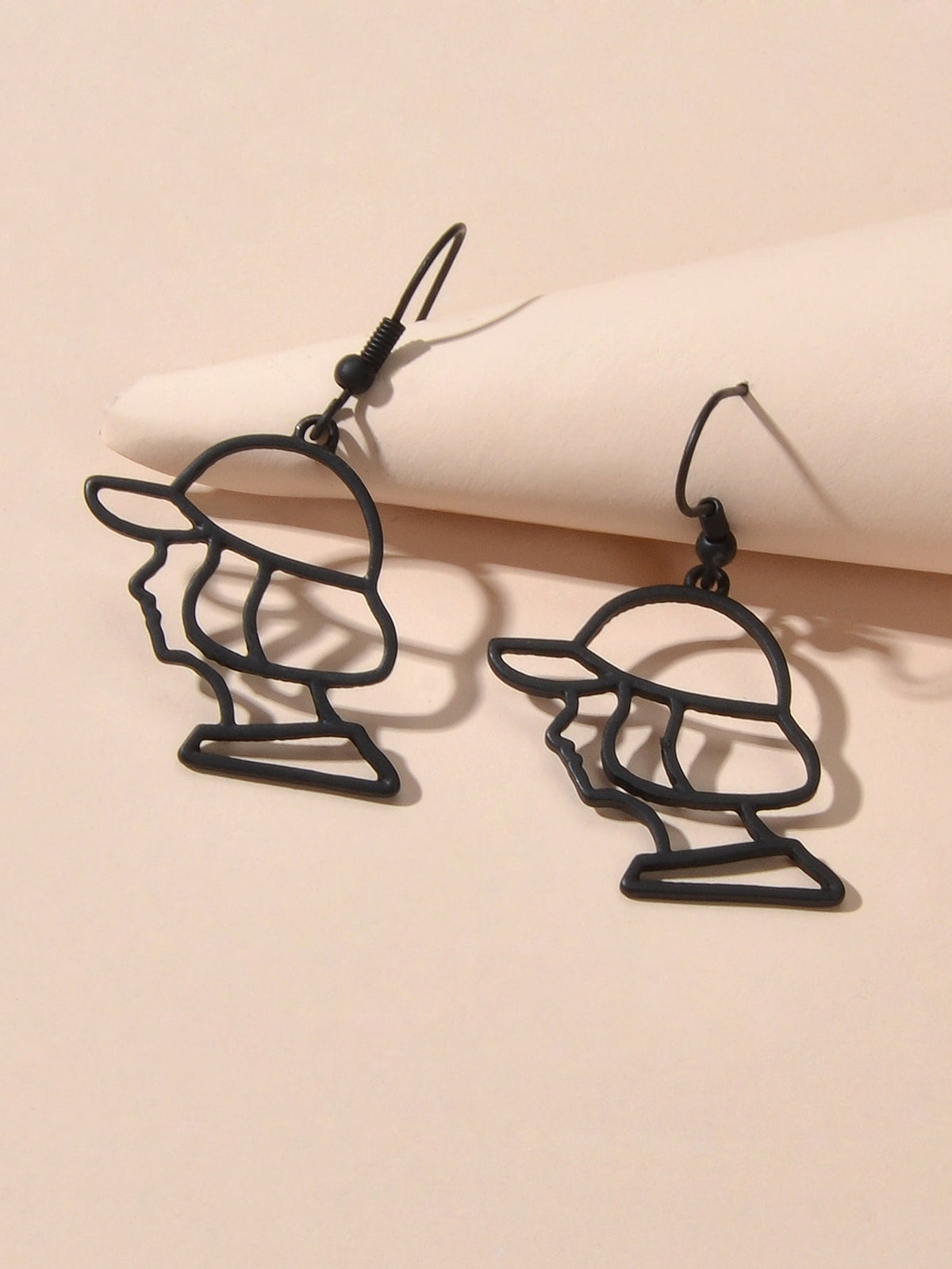 Metal Baseball Boy Grunge Rock Cool Earrings Abstract Art Gift Hollow Jewellery