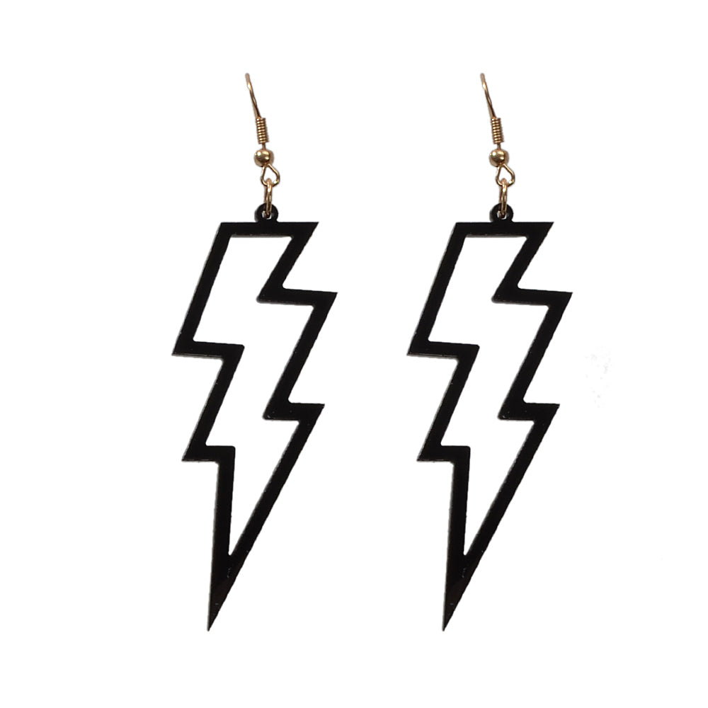 Lightning Bolt Statement Dangle Earrings Retro Punk Hippie Fluro Neon Jewellery