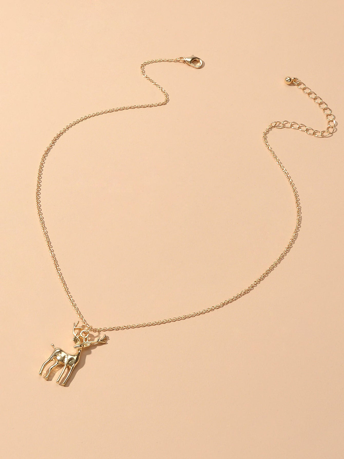 Gold Silver Chain Reindeer Necklace Women Party Decoration Deer Jewellery Gift