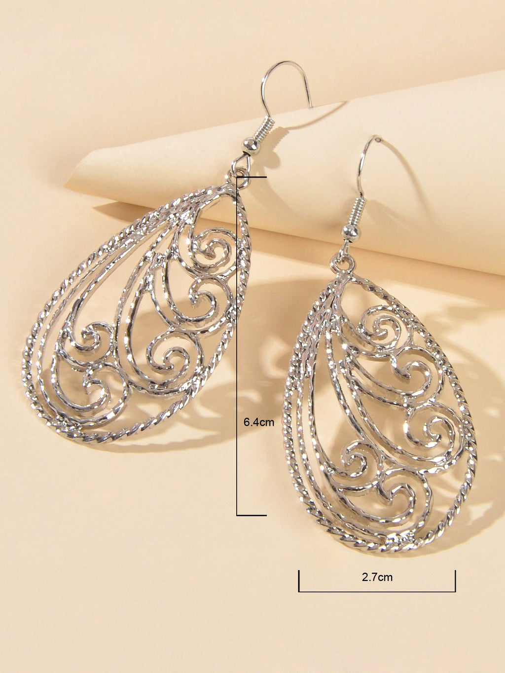 Party Decoration Women Gold Silver Hollow out Flower Water Drop Dangle Earrings