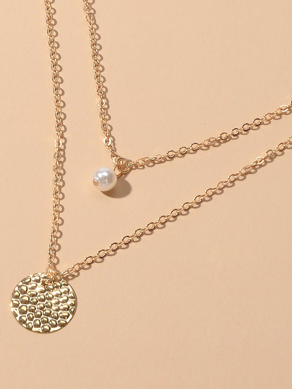 Gold Double Layered Chain Necklace Set with Face Profile Pendant Earrings Gift