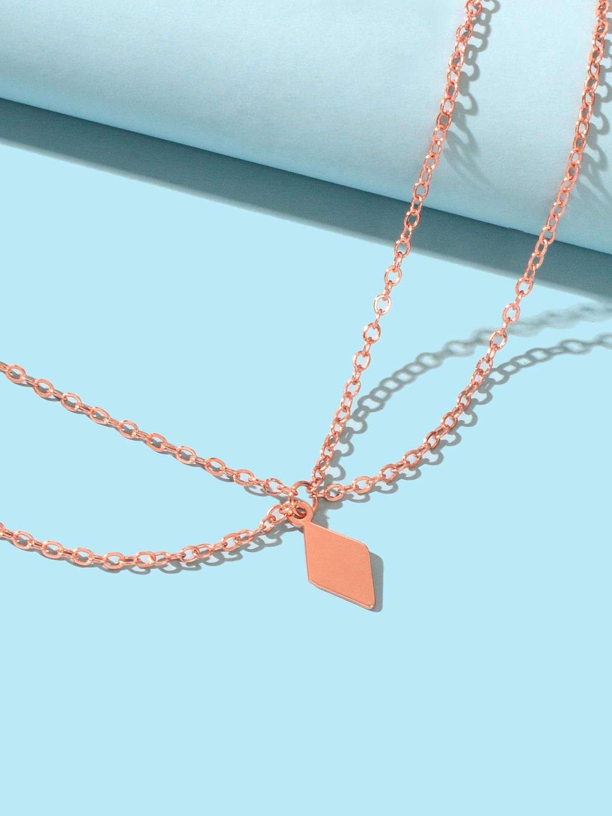 Bohemian Foot Beach Jewellery Double Layer Chain Rhombus Geometric Charm Anklet