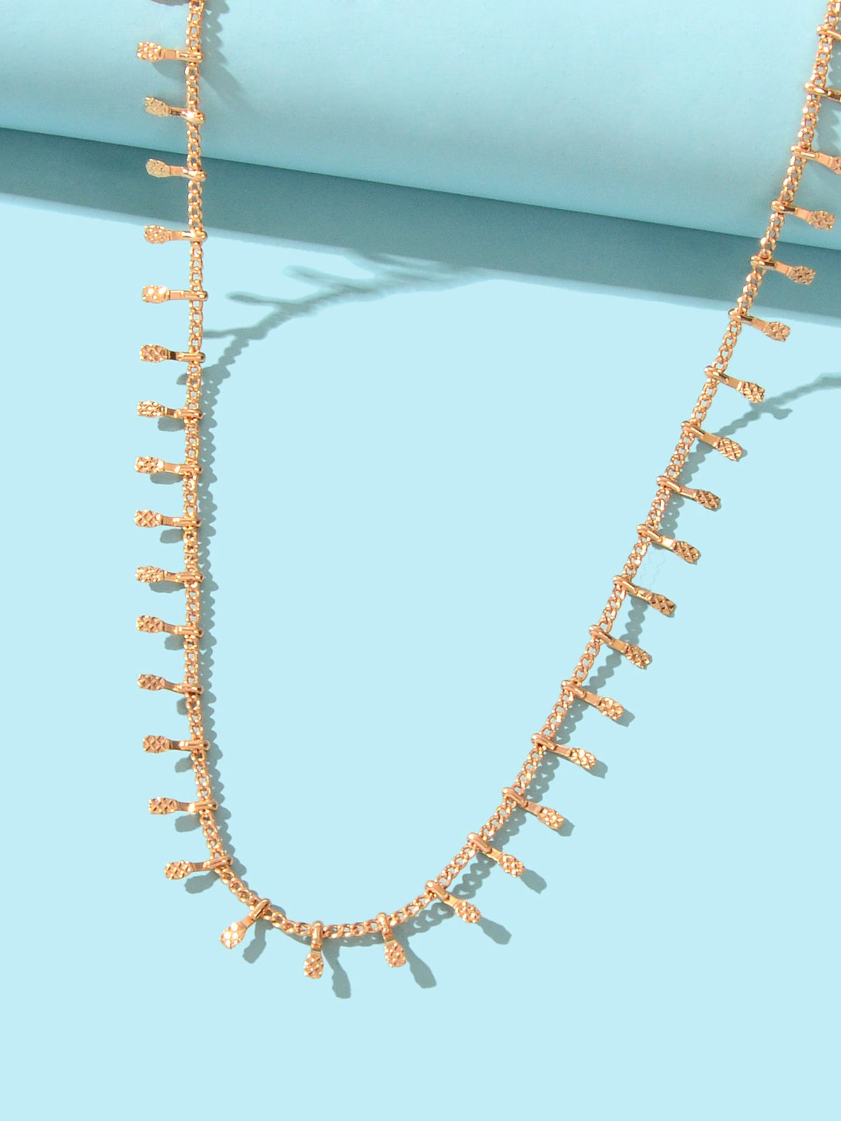 Women Party Decoration Gold Link Chain Clavicle Choker Necklace Short Collar