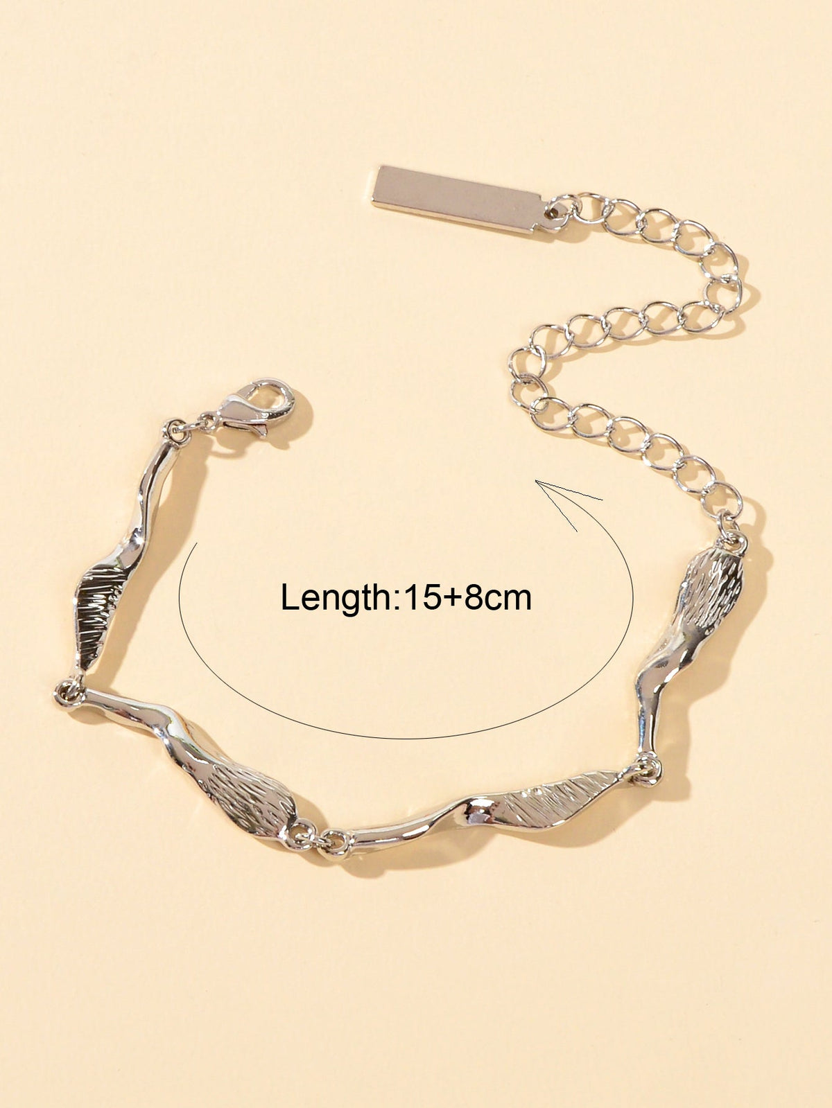 Designer Stylish Women Accessory Silver Metal Irregular Geometric Chain Bracelet