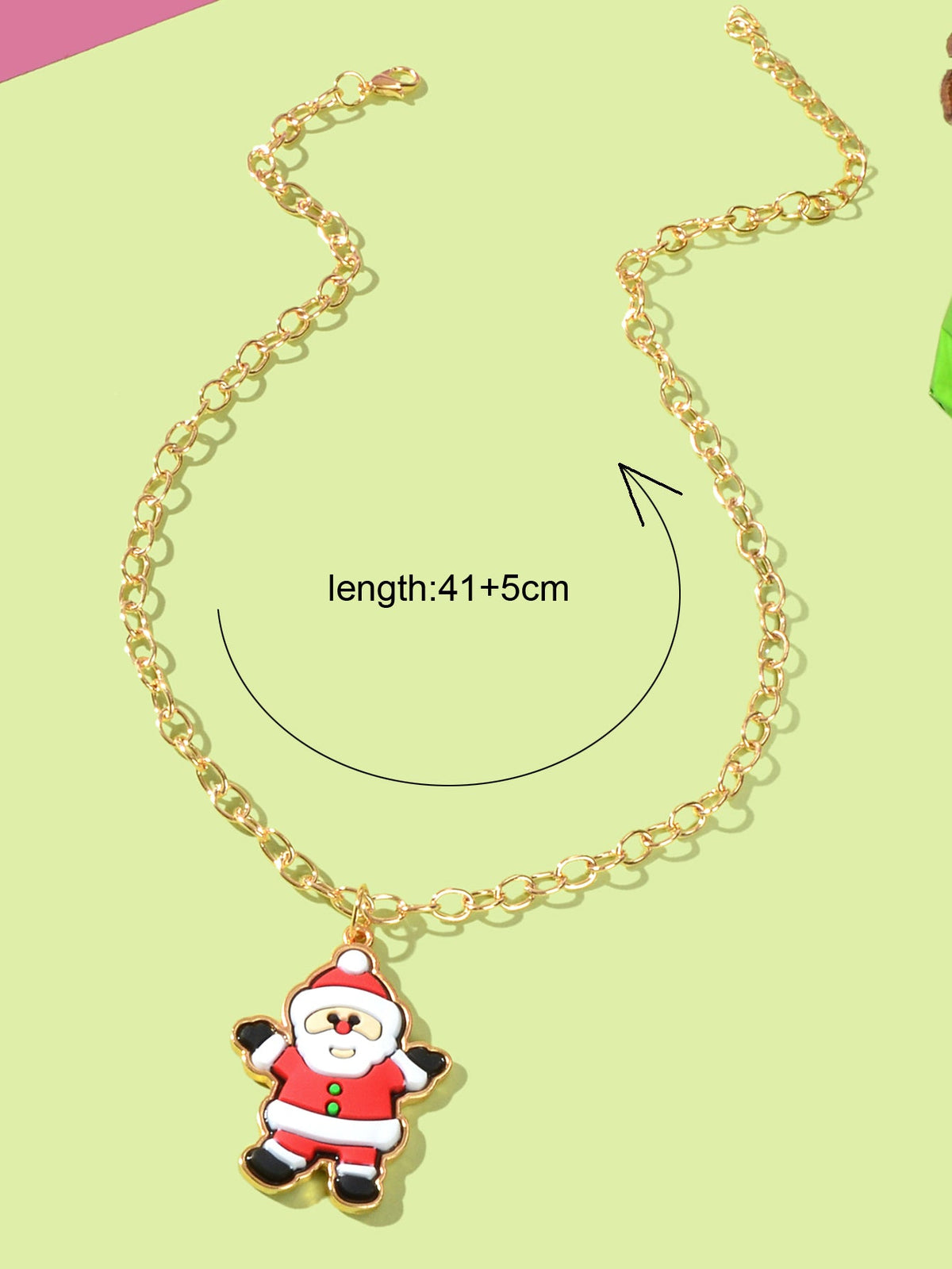 Santa Claus Pendant Necklace Christmas Ornaments Jewellery Girls Holiday Gift