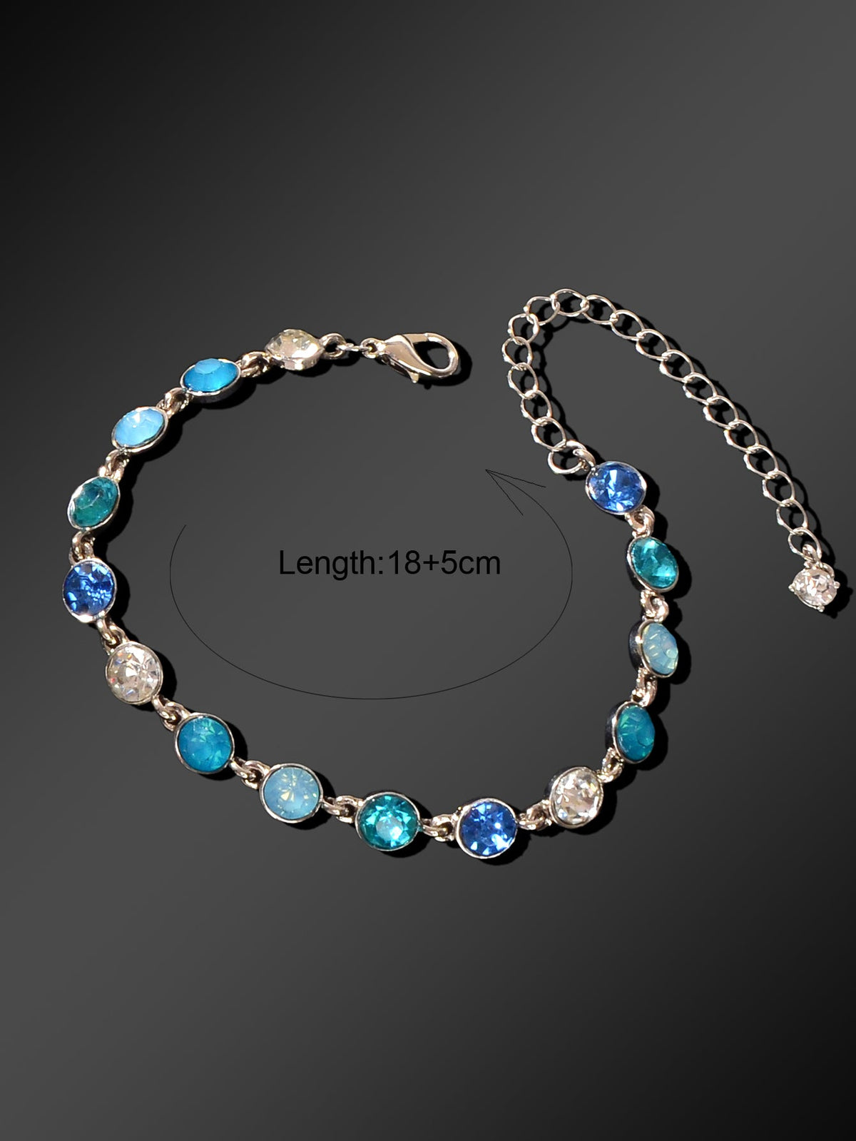 Luxury Blue Transparent Big Cubic Zirconia Bracelet Wedding Engagement Jewellery