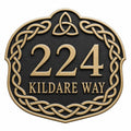 Celtic Knotwork Address Plaque in Antique Brass-0