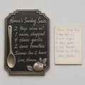 Handwritten Recipe Plaque – Antique Brass, Tall