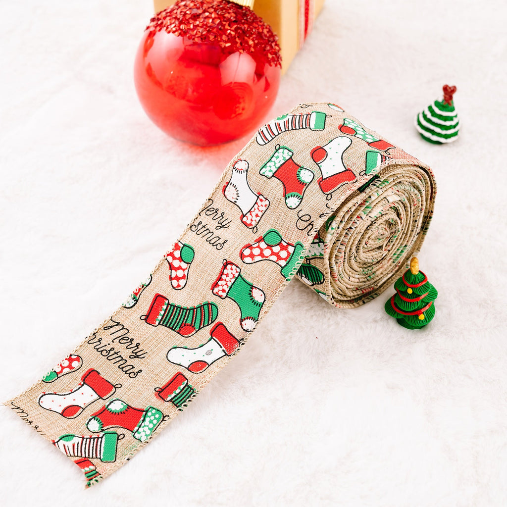 Christmas Polyester Ribbon - n/a at Dealshubindia