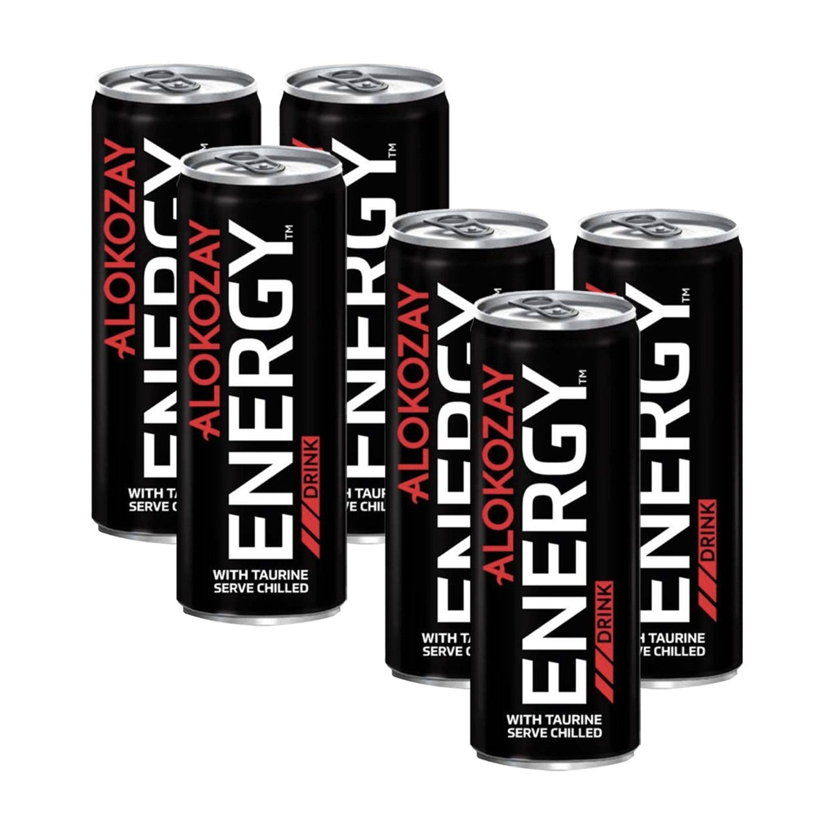 Alokozay Energy Drink High Quality Refreshing Beverage Cans 6 Pack Case