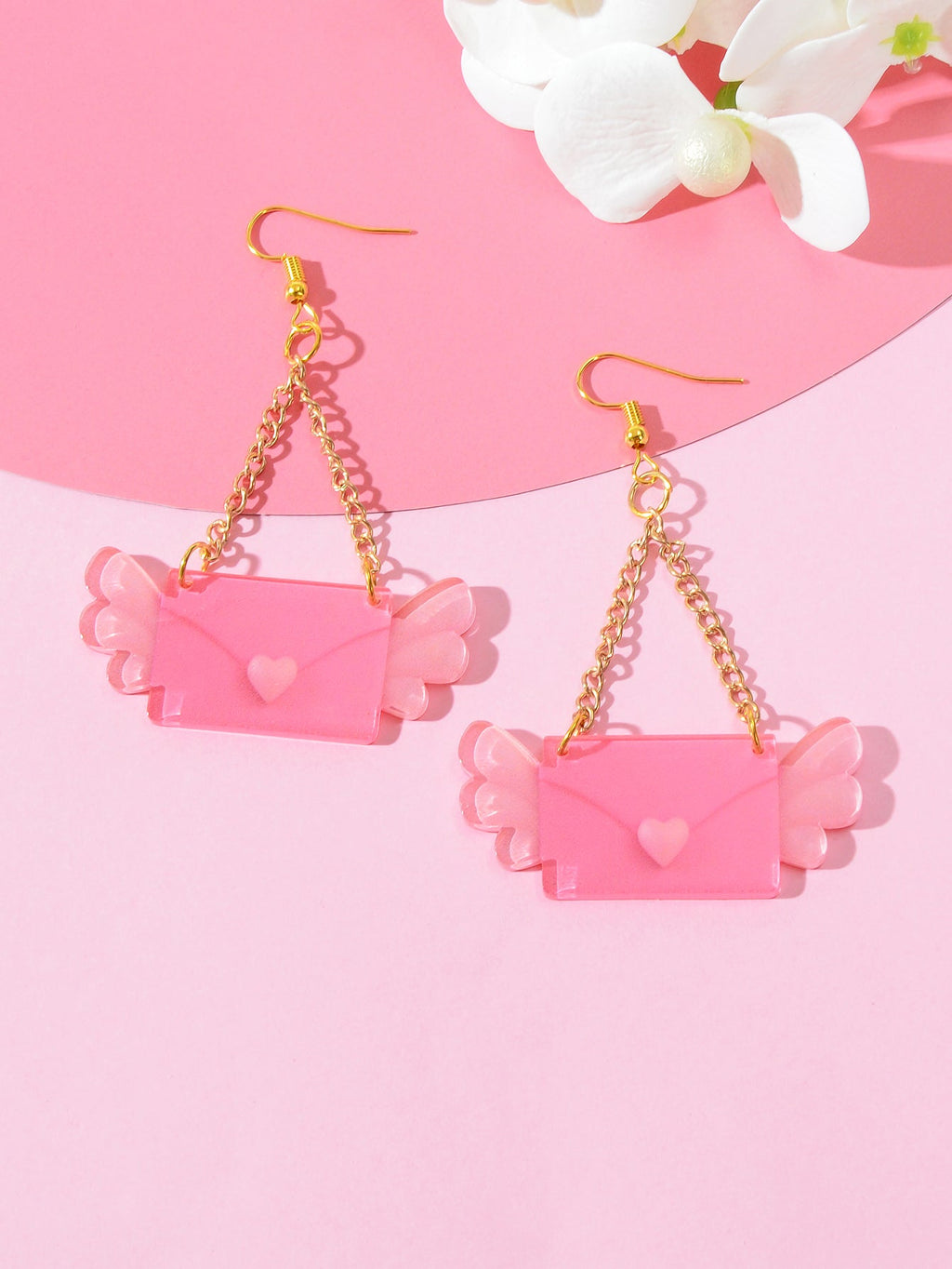 Pink Sweetheart Pendant Earrings Adorably Cute and Charming Girls Jewellery Gift