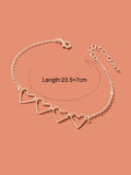 Hollow Heart Charm Adjustable Anklet Beach Accessories Minimalist Foot Jewellery