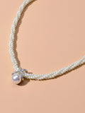 Retro Multi-layer Entangled Pearl Wedding Collar Necklace Beautiful Jewellery