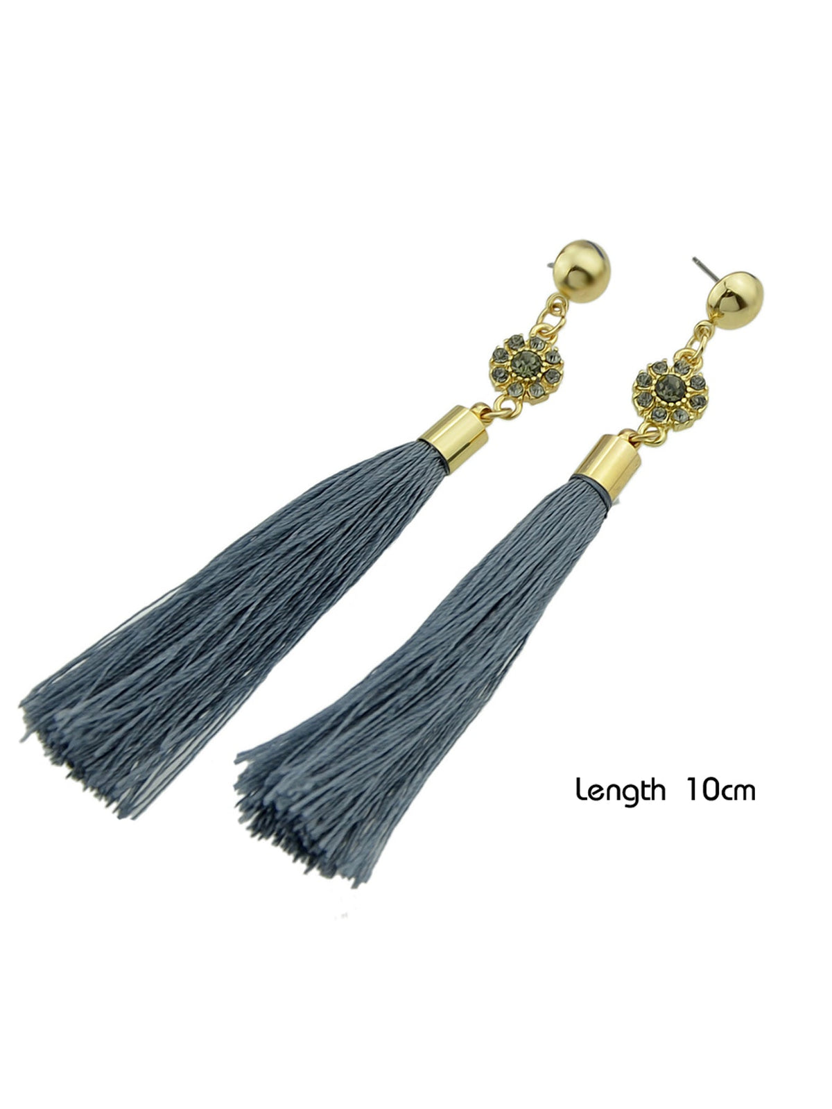 Ethnic Traditional Jewellery Rhinestone Flower Tassel Long Dangle Earrings Gift