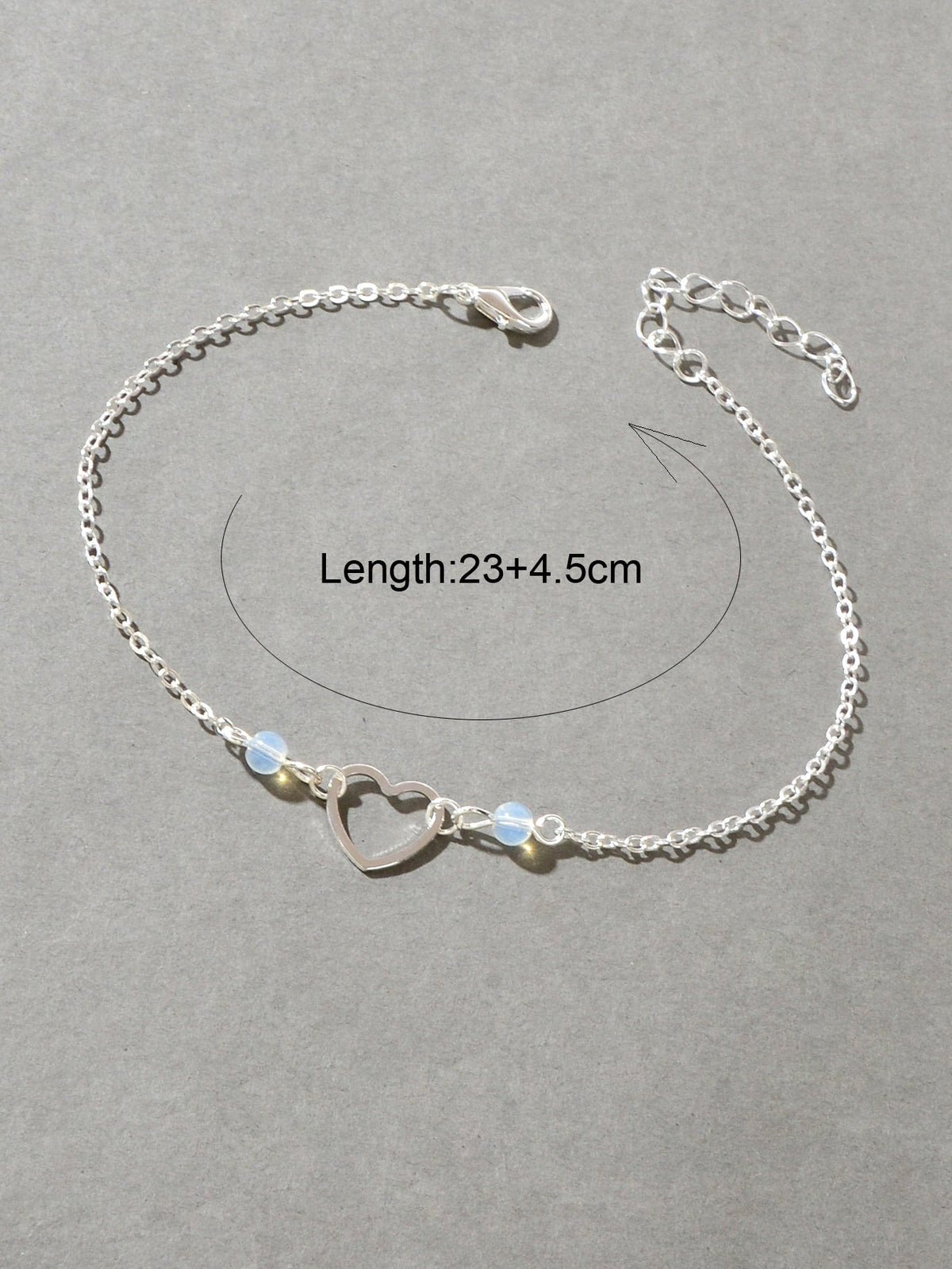 Dainty Foot Jewellery Girl Silver Chain Heart Charm Summer Barefoot Beach Anklet