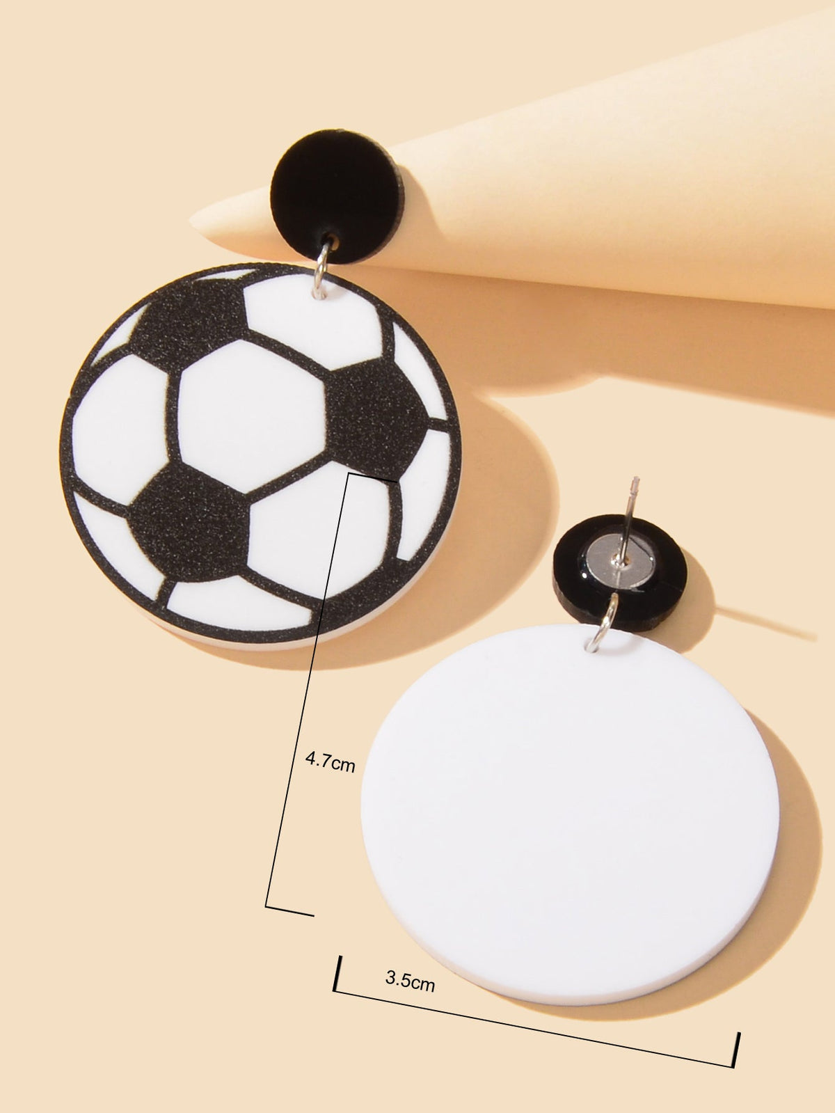 Handmade Acrylic Football World Cup Dangle Drop Earrings Unique Soccer Jewellery