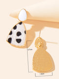 Cow Spot Pattern Geometric Girls Statement Hypoallergenic Pierced Gift Earrings