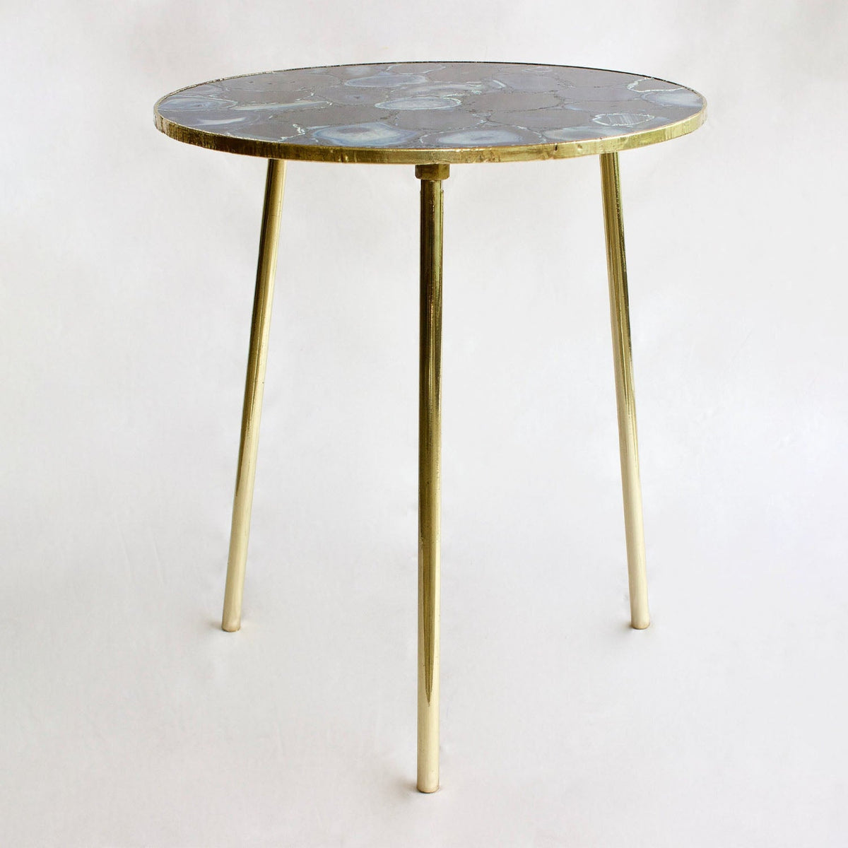 Blue Agate Side Table, Round Top