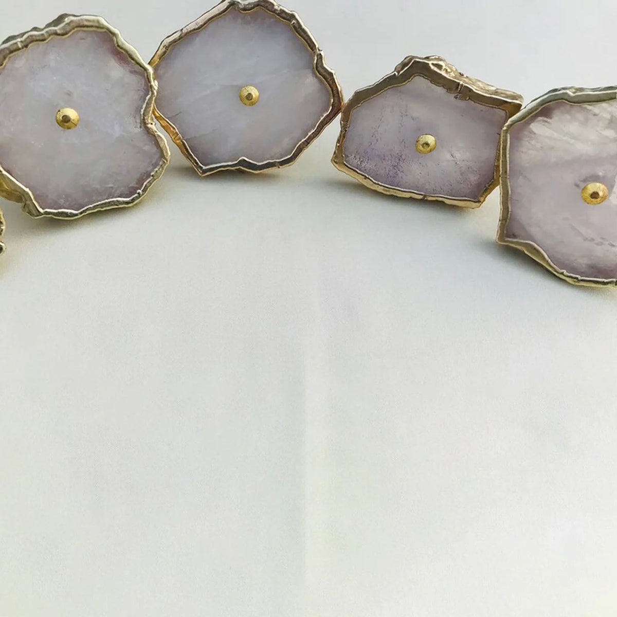 Rose Quartz Slice Cabinet Knobs