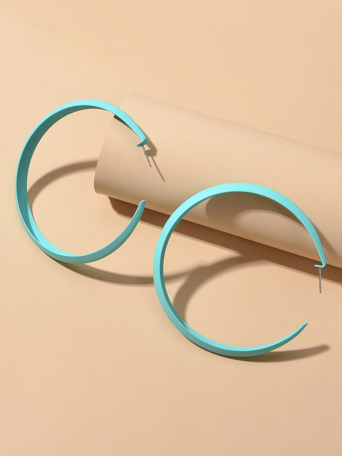 Women Party Decoration Blue Big Hoop Statement Circle Earrings Female Jewellery - Earrings at Dealshubindia