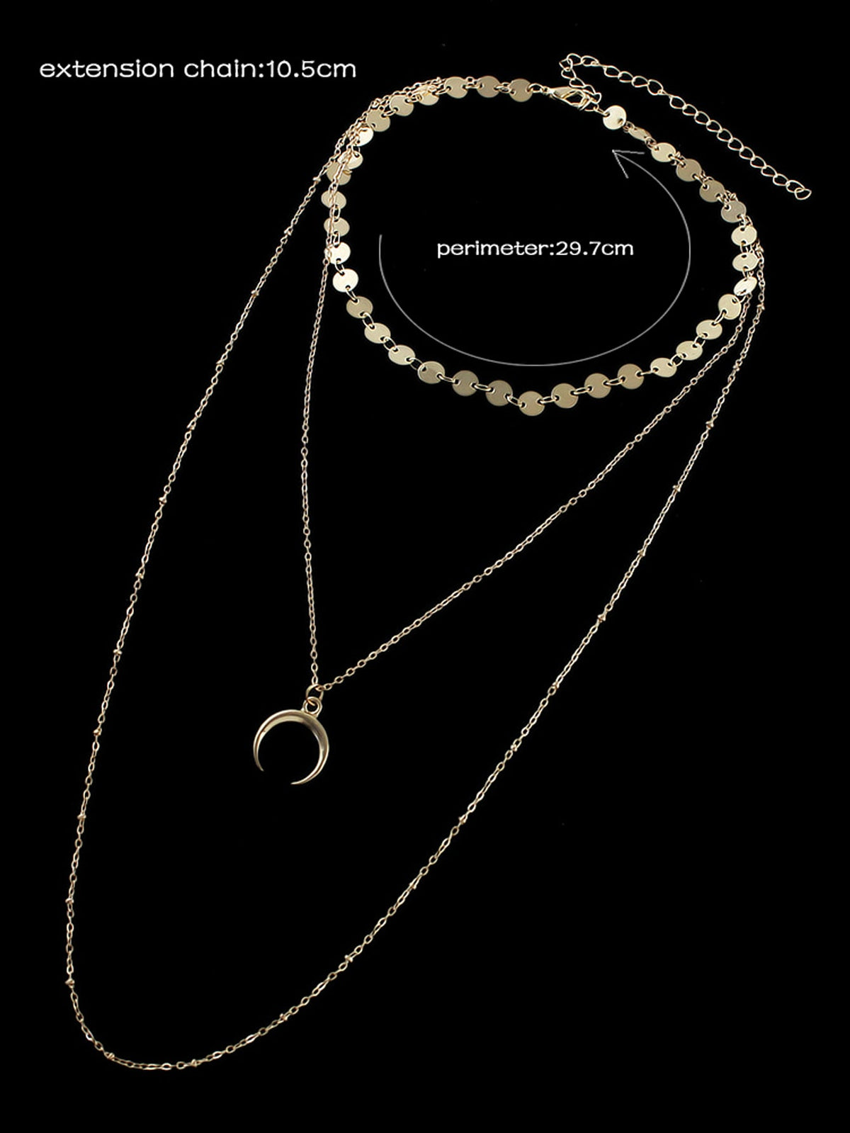 Boho Chic Multi-layer Gold Silver Chain Horns Charm Necklace Trendy Accessories