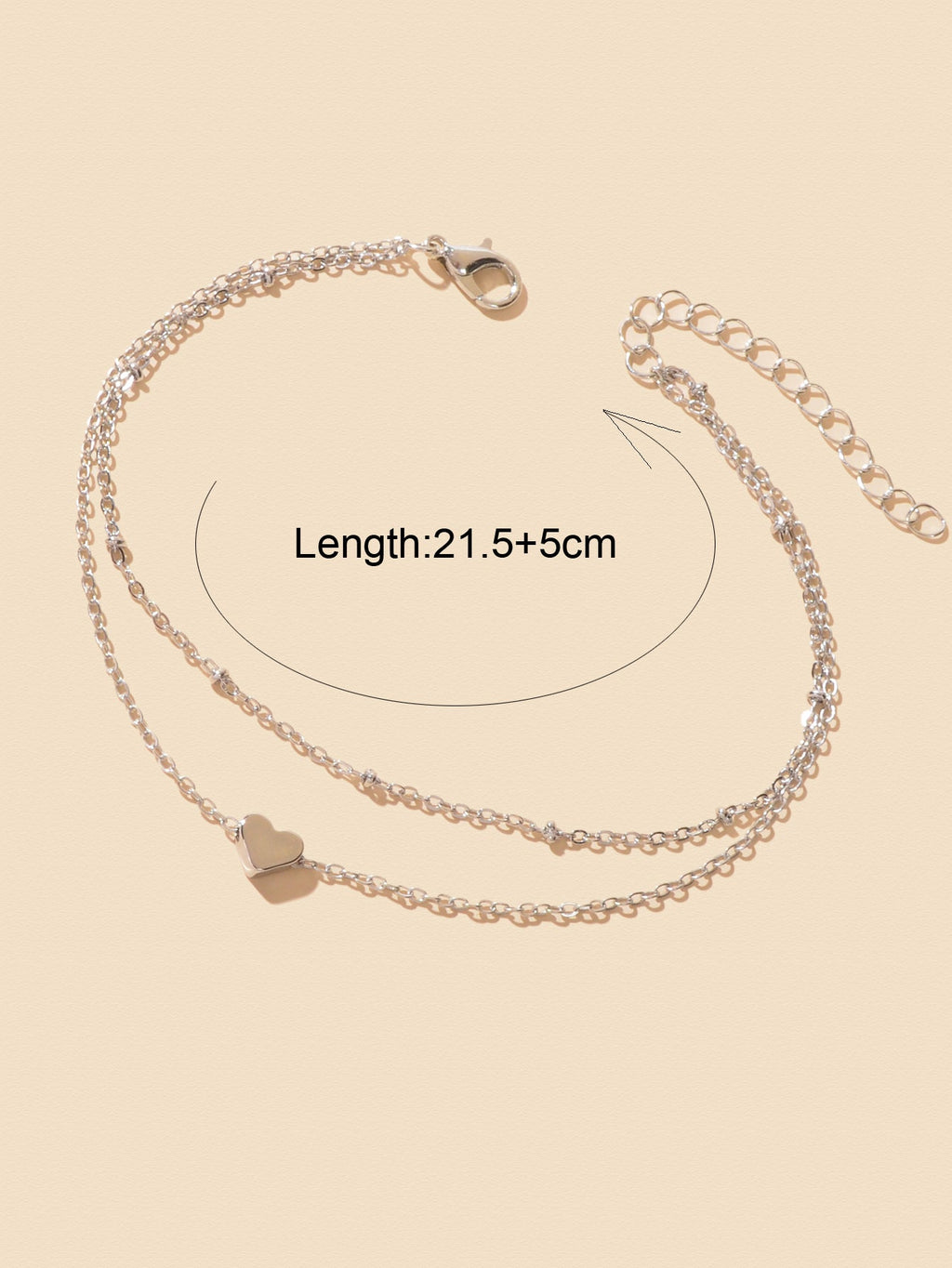 Womens Layered Chain Heart Anklet Foot Chain Beach Ankle Jewellery Bracelet Gift