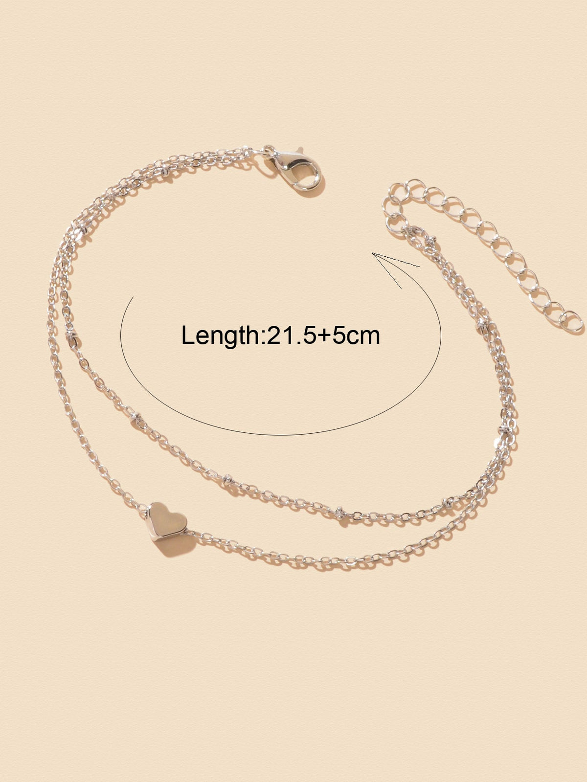 Womens Layered Chain Heart Anklet Foot Chain Beach Ankle Jewellery Bracelet Gift