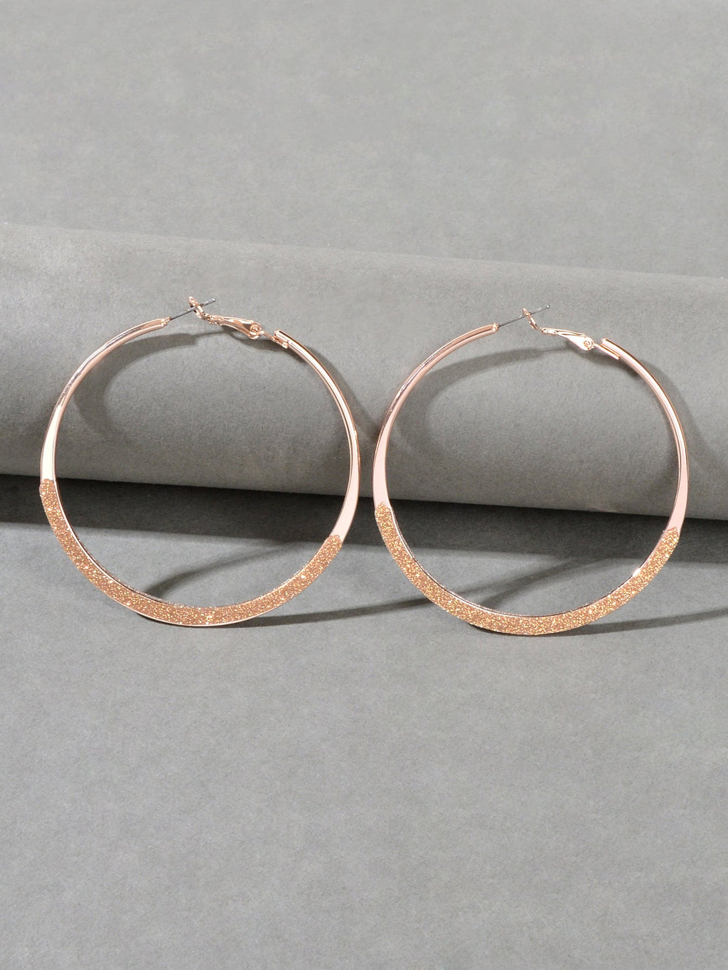 Spinning Rosegold Silver Big Circle Hoop Party Earrings Women Teens Accessories - Earrings at Dealshubindia
