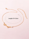 Designer Stylish Jewellery Gold Chain Pearl Decoration Gold Leaf Charm Necklace