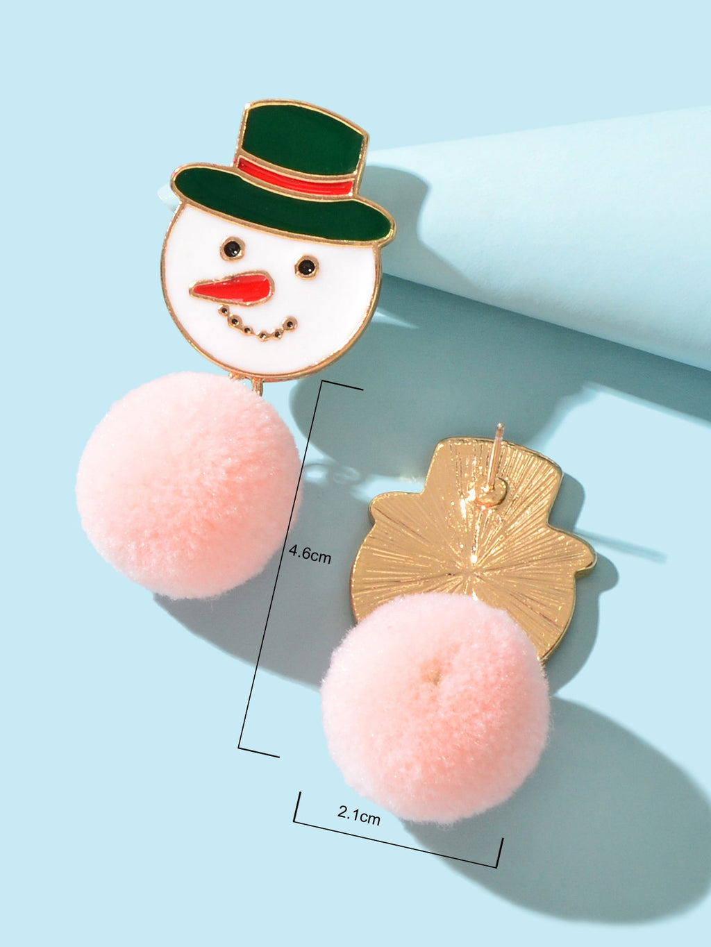 Novelty Snowman Earrings Colourful Christmas Dangle Stud Jewellery Party Gift