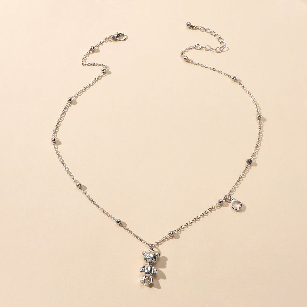 Lovely Female Jewellery Long Gold Chain Bear Pendant Necklace Trendy Accessories