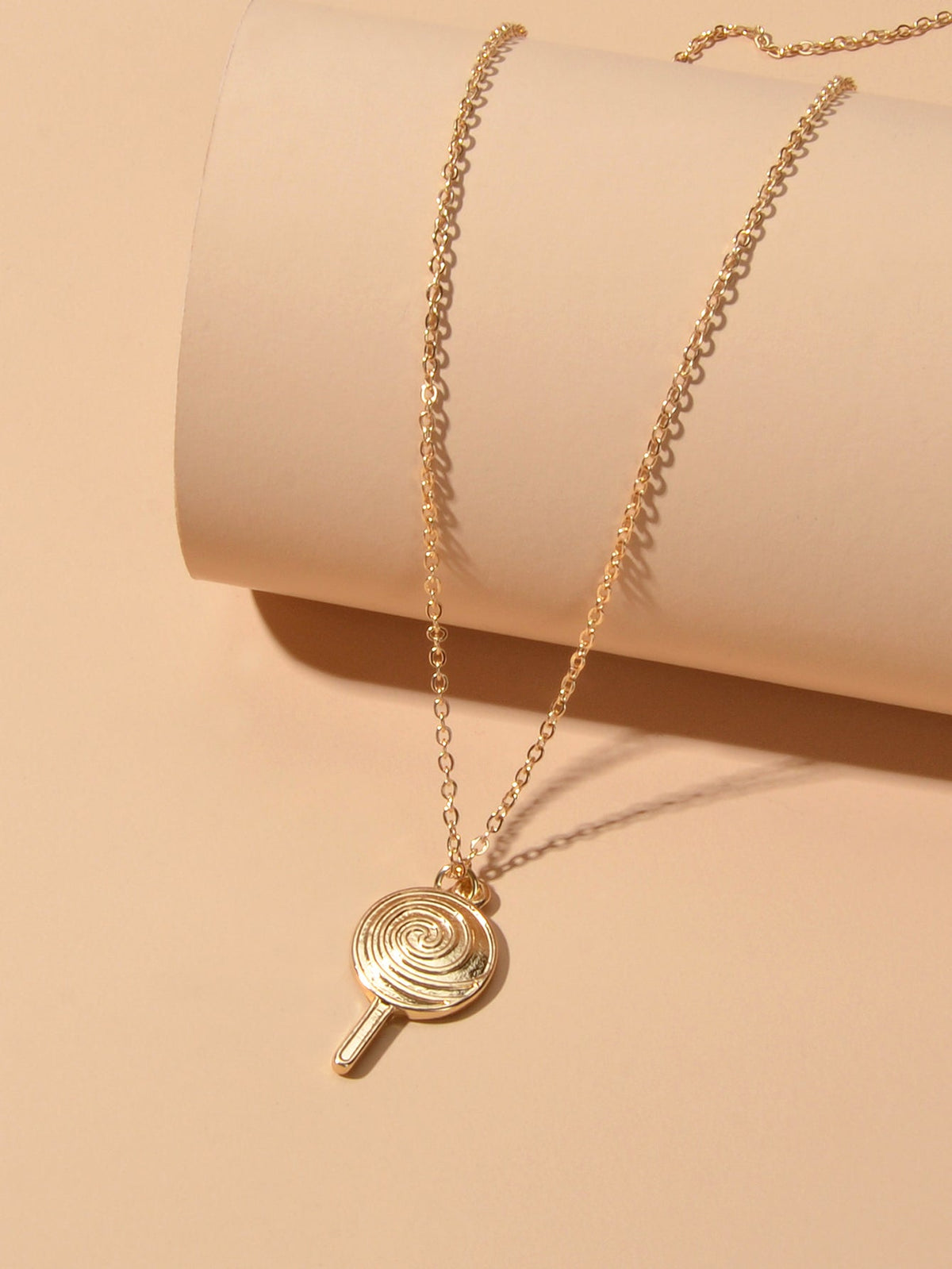 Cute Trendy Jewellery Gold Metal Finish Candy Lollies Lollipop Pendant Necklace