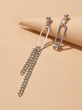 Asymmetric Jewellery Trendy Chain Dangle Pendant Punk Statement Women Earrings